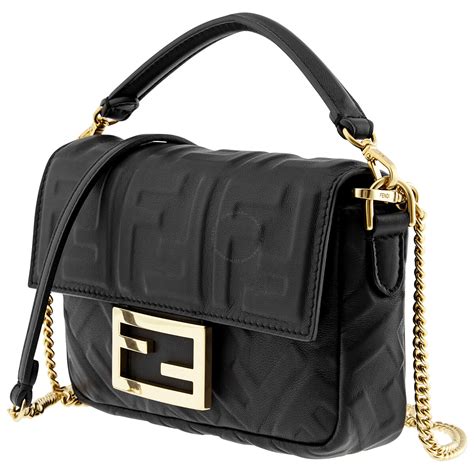 black fendi handbag|Fendi baguette black leather.